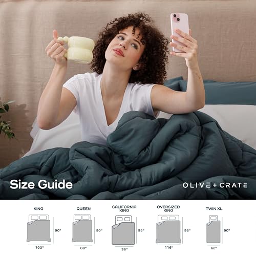 Olive + Crate Bamboo Comforter - Queen Size Duvet Insert, 88"x90" by Olive + Crate - Used condition - Image 7