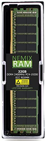 NEMIX RAM 32GB (1X32GB) DDR4 2400MHZ PC4-19200 2Rx4 1.2V CL17 288s ECC RDIMM Dell SNPCPC7GC/32G A8711888 o^T[o[ [NXe[Vp