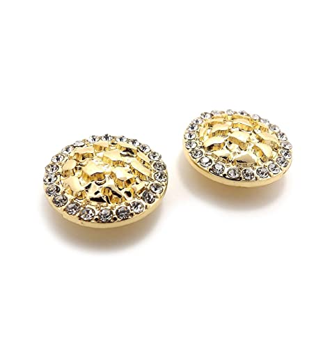 Encircled Iced Out Bling Cookie Nugget Magnetic Stud Earrings2