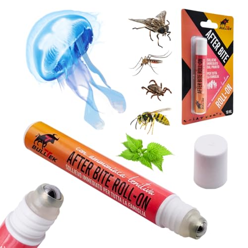 BullTek - Roll-On-Stift mit beruhigendem Ammoniak | Linderung von Juckreiz & Rötungen | Für Mücken, Bienen, Quallen & mehr | Eukalyptus & Minze, Durchsichtig, 10 ml (1er Pack)