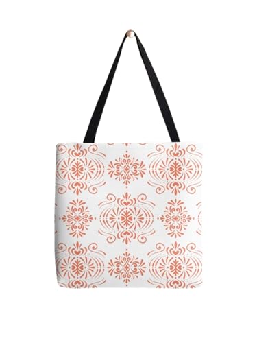 Sac fourre-tout à motifs rouges en toile de coton avec grande capacité