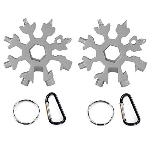 Snowflake Multi-Tool Stainless Steel Snowflake Keychain Tool 18-in-1 Incredible Tool Snowflake Screwdriver Tactical Tool for Outdoor Camping