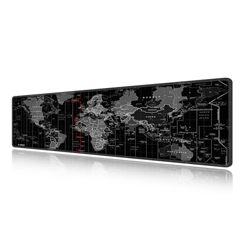 Tapis de souris géant fluide LL-COEUR XXL avec surface de glisse planisphère pour table