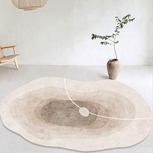カーペット ラグマット 低反発ラグ 丸型 楕円形 絨毯 厚手 防音 滑り止め付 防臭 1年中使えるタイプ 床暖房 ホットカーペット対応 マイクロファイバーラグ 120*200cm ふわふわ 春 夏 秋 冬 じゅうたん 絨毯 スタイル5 防音