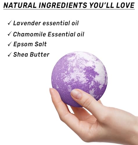 Deep Sleep Bubble Bath Bombs Infused Lavender and Chamomile Essential Luxurious Bath Additives for D