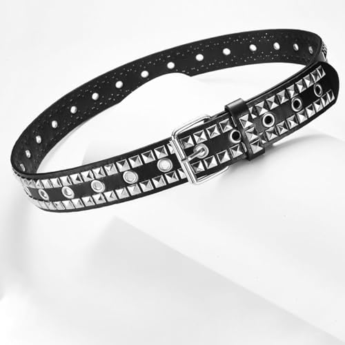 Women's All Seasons Studded Belt Biker Adjustable 2025 Buckle Cyberpunk Casual Harem Medium Groove Belt2