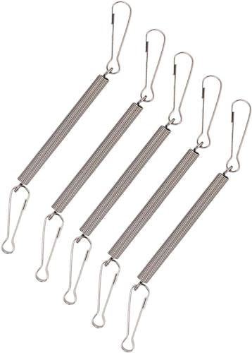 Silver 5Pcs Spring with 2 Clips Used Singly or in Combination to Hold Rabbit Water Dispenser Drinking Bottle for Small Animals Feeding and Watering Supplies