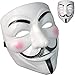 QUNPON Game Master Maske Guy Masken for Adults Children Anonymous Masken Halloween Maske V für Vendetta Face Mask Fancy Carnival Adult Kostüm Accessories Motif Weiß
