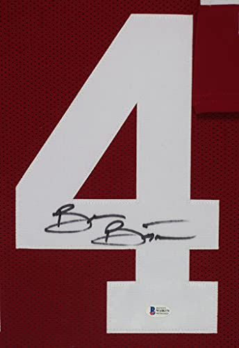 Brian Bosworth Autographed Red Oklahoma Jersey - Beautifully Matted and Framed - Hand Signed and Certified Authentic by Beckett