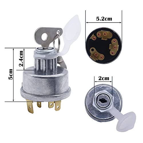 HISports Universal Tractor Plant Ignition Switch 35670 - with 2 Keys Car Ignition Lock Switch Compatible with Massey Ferguson JCB AS Lucas 54033922 34288 - Image 4