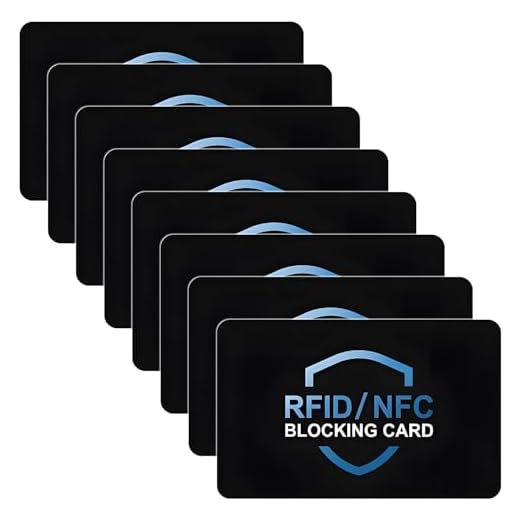 Exburanty Paquete de 8 Tarjetas bloqueadoras RFID, Protector de Tarjetas de crédito, Bloqueador NFC Delgado para billeteras, Bloqueador antirrobo para Tarjetas sin Contacto