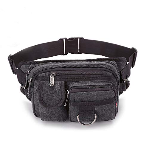 Men Medium Waist Pack Fashionable Fanny Pack for Men Extra Medium Waist Bag with Well-Designed Pockets Outdoor Fanny Pack for Outdoor Hiking Camping Cycling Travel, Black