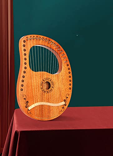Lierharp, met stemsleutel Hoogwaardig mahonie materiaal Lierharp 16-snarige 16-toons afstembare mahonie klein draagbaar… - Image 8