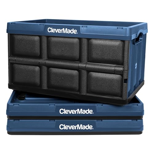 CleverMade Collapsible Storage Bins - Ocean 3 Pack 46L...