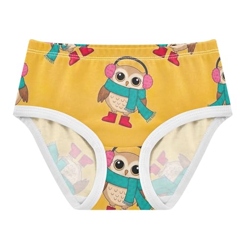 Cotton Toddler Underwear Floral Cute Cartoon Owls Blue Orange Girl Panties Cute Stylish Briefs Kids Undies 2t