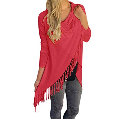 ?? Cardigans Mujer,Modaworld Cárdigans de Punto con Cuello Redondo y Mangas largas con borlas de Mujer Blusa Tops Camisa Jersey Cárdigan Kimono Chaqueta Otoño Invierno