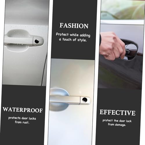 ONISMEZ 8Pcs Car Door Lock Cover,Car Door Lock Keyhole Cover,Universal Keyhole Decal Protector Sticker,Car Decoration Dccessories Fit for Cars,Trucks,SUVs(Black)