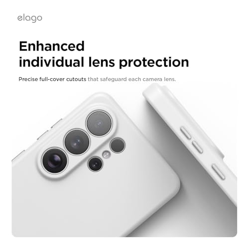 Image of elago Magnetic Silicone Case Compatible with Samsung Galaxy S26 Ultra Case, Compatible with MagSafe Accessories, Protective Cover, Shockproof, Slim, Anti-Scratch Soft Microfiber Lining (White)