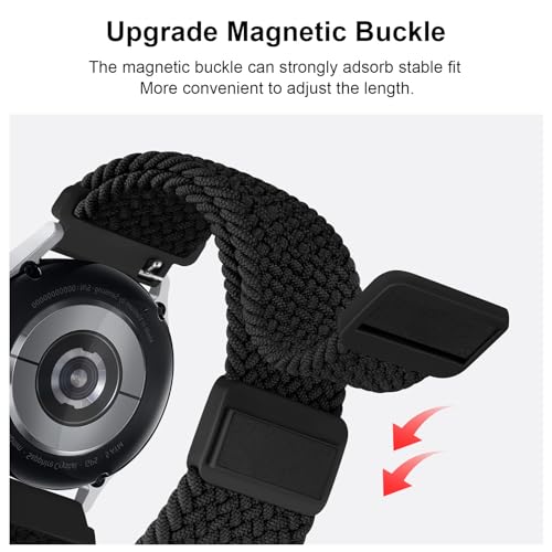 Image of Tobfit Soft Magnet Nylon Watch Strap Compatible for Samsung Galaxy Watch 4 /4 Classic (Watch Not Included), 20mm Smartwatch Nylon Single Loop Woven Band Straps for Men & Women