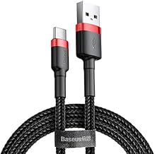 Baseus Cafule Cable Durable Nylon Braided Wire USB to Type-C 2A (3 Meter, Red Black)