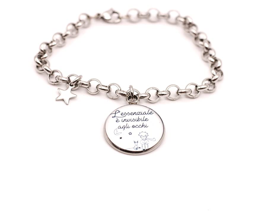 Bracciale Piccolo Principe - L'essenziale è invisibile agli occhi - Braccialetto in acciaio