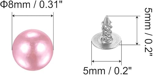Miniatura 2 de uxcell Kit de remaches de perlas, remaches de perlas de 0.315 pulgadas sin agujero, botones de remaches de perlas de imitación para rellenar