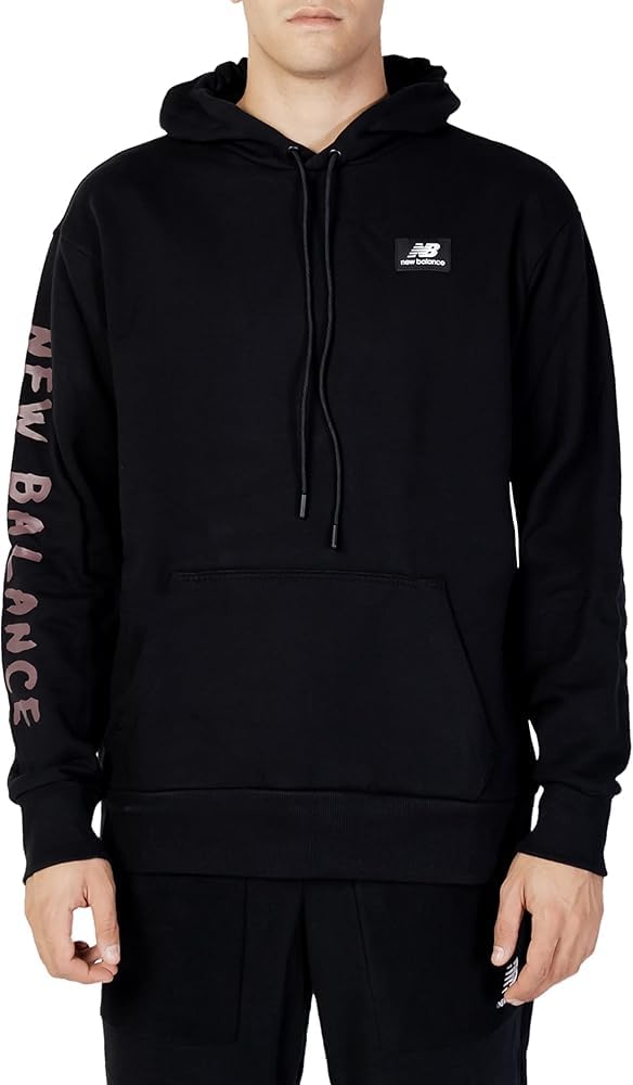 New Balance Men's Winter Hooded Sweatshirt, Black, L
