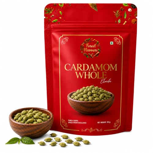 Image of Forest Flavours Premium Green Cardamom 50g | 8mm Bold Whole Pods (Choti Hari Elaichi) | Aromatic Indian Spice for Tea, Biryani & Sweets | Fresh & Natural Export Quality