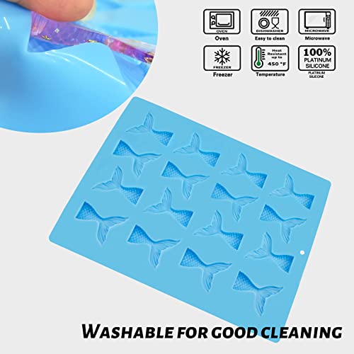 image for Sakolla 2 Pack Mermaid Tail Molds, Mermaid Molds for Chocolate, Cake D