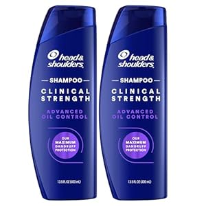 Head & Shoulders Clinical Dandruff Shampoo Twin Pack, Prescription Strength, Oil & Flake Control, Seborrheic Dermatitis Relief, Citrus, 13.5 Fl Oz Each (Set of 2)