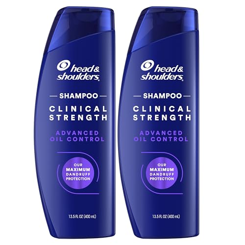 Head & Shoulders Clinical Dandruff Shampoo Twin Pack, Prescription Strength, Oil & Flake Control, Seborrheic Dermatitis Relief, Citrus, 13.5 Fl Oz Each (Set of 2)