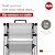 Hailo MK80 ComfortLine | Aluminum Step Stool | Two Large Steps with Non-Slip Ribbing | Carrying Handle with Integrated Unlocking Function | Soft-Grip Base | Rustproof | Silver