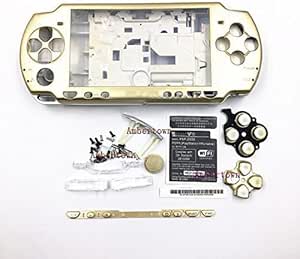 NEW Replacement PSP 2000 2001 2002 2003 2004 Series Console Full Housing Shell Cover With Button Set (Gold)
