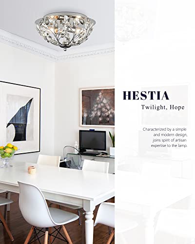 Coyilap 12" Crystal Ceiling Light, Silver Chrome Flush Mount Ceiling Light, Close To Ceiling Light Fixture, Xdd012-2-Ch #TOP1
