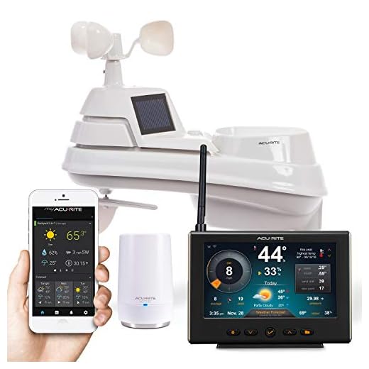 AcuRite Iris 01022M (5-in-1) Weather Station with Lightning Detection: Color Display Option | Vanessa Davison AcuRite 01211M 5-in-1 Wi-Fi Weather Station Future Forecast Powered by Dark Sky, Black