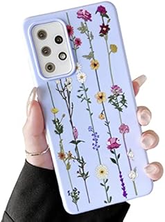 ZTOFERA Floral Soft Case for Samsung Galaxy A53 5G, Flexible Silicone Protective Phone Case with Cute Climbing Flowers Pattern Girls Women Shockproof Bumper Cover, Violet