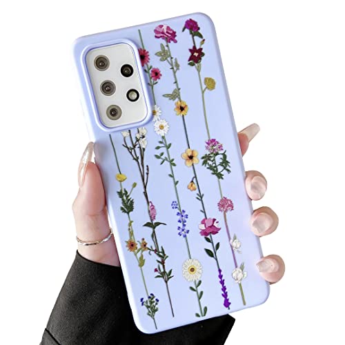 ZTOFERA Floral Case for Samsung Galaxy A53 5G,Cute Flower Pattern,Purple
