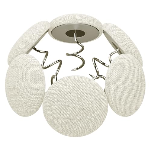 Upholstery Tacks Pins with Twist - Multipurpose Bed Skirt Pins for Sofa, Upholstery, Headliner, Armrest Covers & Slipcovers - Fabric Covered Button Pins for Furniture (24 Pack, Rice White)