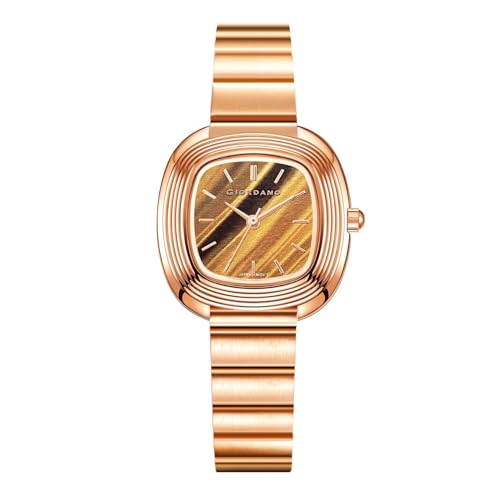 Image of Giordano Analog Quartz Watch for Women with SquareTextured Dial, Cushion Layered Bezel Design and Stainless Steel Strap