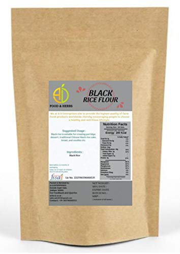 A D Food & Herbs Organic Black Rice Flour / KARUPPU KAVUNI Rice / Forbidden MANIPURI Rice Flour Edible 2 KGS