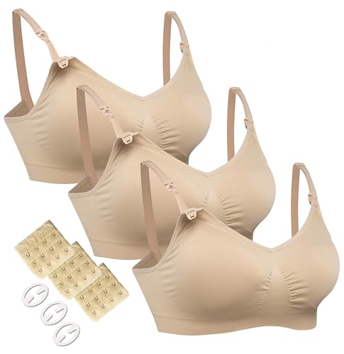HOFISH Reggiseni per l'allattamento senza cuciture da 3 pezzi per