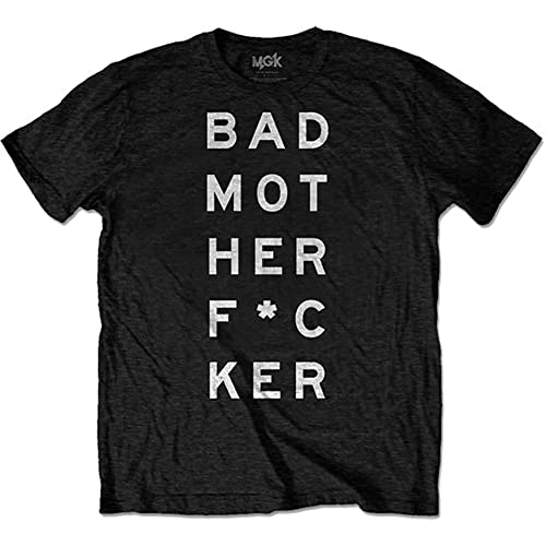 T-shirt Machine Gun Kelly noir pour homme avec logo Bad Mo-Fu