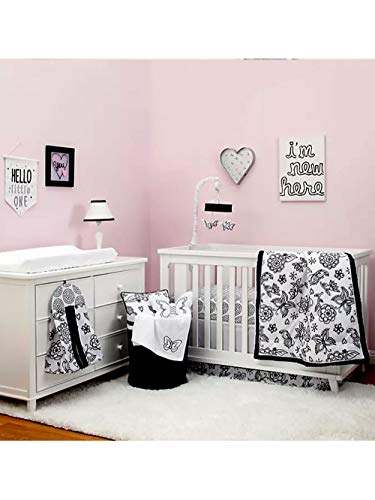 Nojo Dreamer - Black/White Floral 8 Piece Comforter Set #TOP12