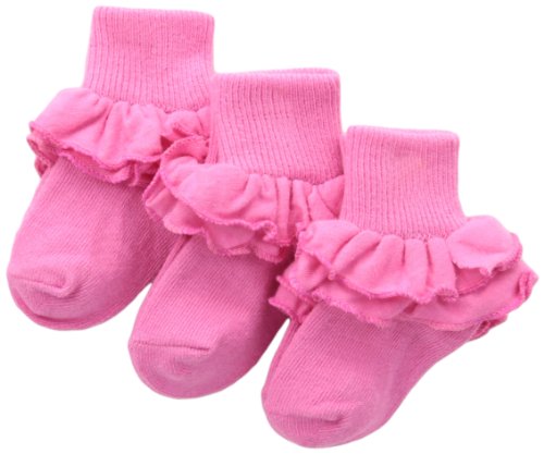 Image of Jefferies Socks Girls 2-6X Misty Ruffle Turn Cuff 3 Pair Pack Socks