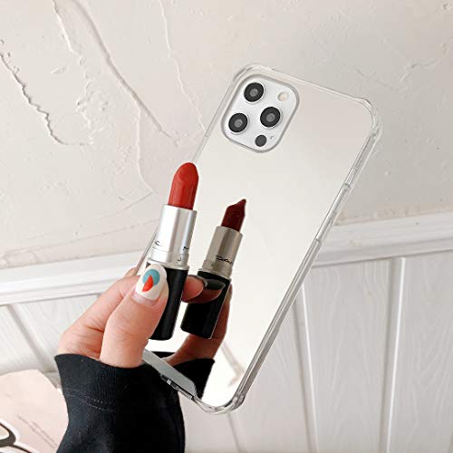 Murmaz Iphone 12 Pro Max Case Mirror Case With [Reinforced Corner] Hard Back+Soft Bumper [Shockproof] Protective Case Cover For Girls Woman Makeup Touch Up And Back Camera Selfies (Mirror 12Promax) #TOP4
