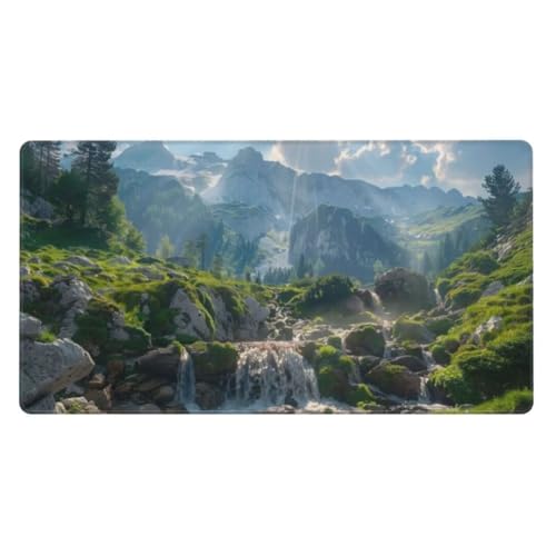 Mauspad XXL 600x300mm,Mauspad Fallen Mousepad,Berg Schreibtischunterlage Kinder,Wasserdicht Mauspad Gaming,Vernähte Kanten Desk Mat,Anti-Rutsch Mouse Pad,für Gaming,Büro,Zuhause,Frau Geschenk ly-362