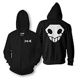Ripple Junction Bleach Angular Skull Back Hit with Ichigo Kanji Front Adult Zip Hoodie Large Black