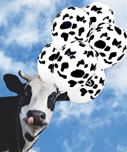 2Nd Birthday Farm Barn Animal Party Balloons. Cow Donkey And Pig With 12" 3.2 Helium Quality Latex Balloons- Red Brown And Cow Print With The Number "2" Red Foil Balloon-Total 40 Count. #TOP6