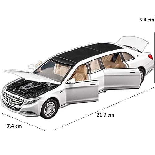 Image of Alloy Car Model Diecasts Metal Toy with Sound /Light /Pull-Back Off-Road Vehicles Car Model Collection Kids Toys Gift Multicolor Pack of 1 (maybeach s600 White)