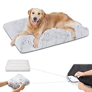 Dog Bed, 41 “x 27 “, Plush Non-Slip Dog Beds for Large Dogs, Washable Dog Beds Easy Removal and Installation with Waterproof Lining, Dog Crate Bed for Small, Medium, Large, Extra Large Pets.…